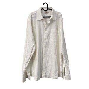 Faherty White Cotton Seasons Casual Long Sleeve Button Shirt Mens Size XXLarge